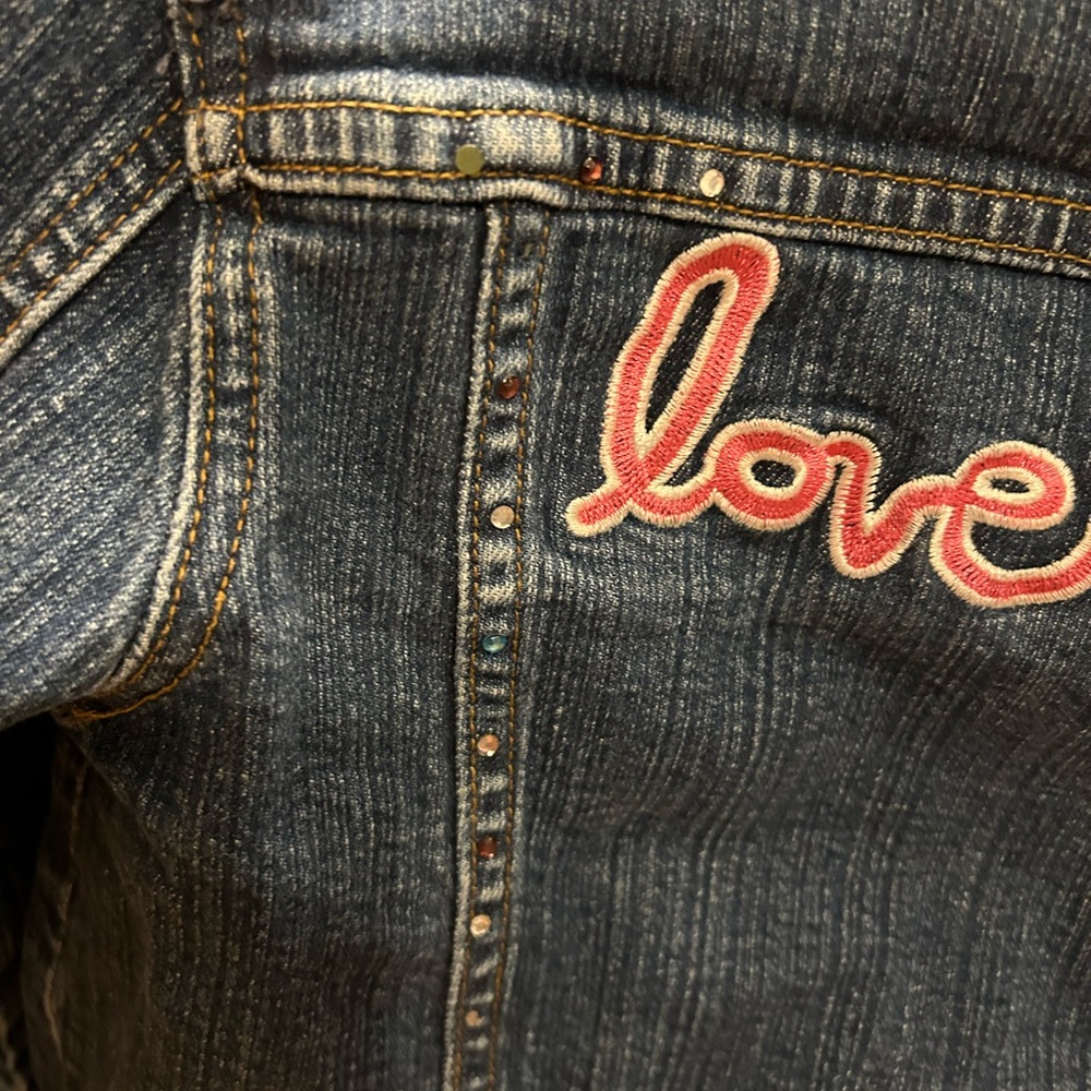 Girl’s Stylish Blue Denim Heart Sparkle Jacket size 6 - Picture 12 of 12